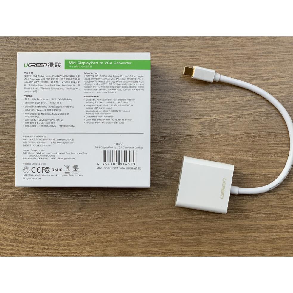 Cáp Mini Displayport To VGA Ugreen 10458 Chính Hãng