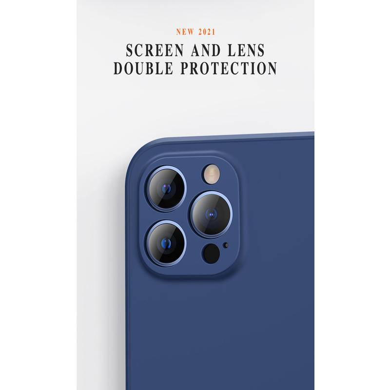 Ốp điện thoại silicone dẻo viền vuông chống sốc sang trọng thích hợp cho IPHONE 12 11 13 PRO MAX MINI XS X XR