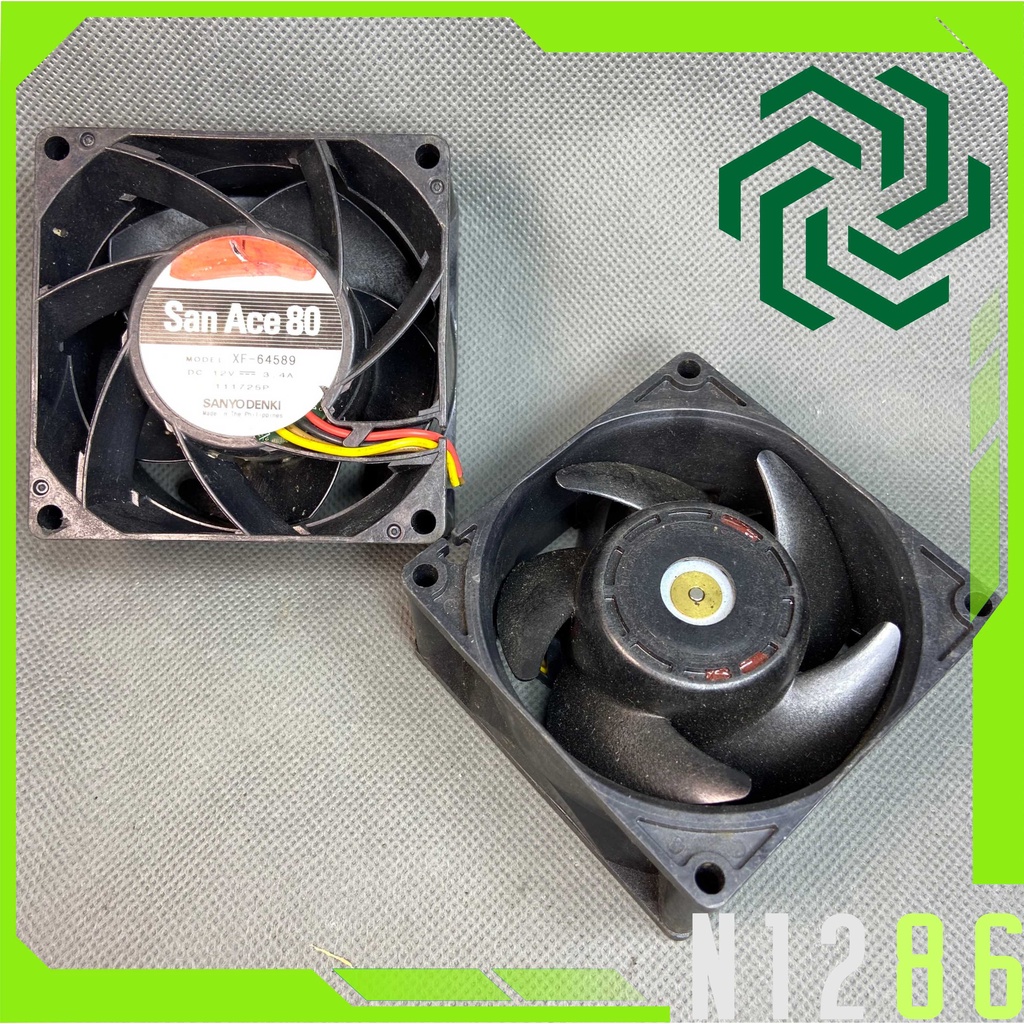 QUẠT 8 cm SANYO 12v 3.4A 40.8W. XF-64589. GIÓ SIÊU MẠNH