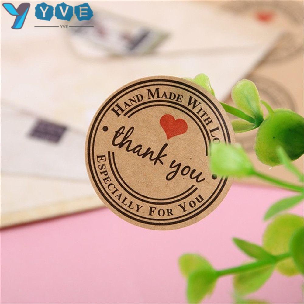 Bộ 12 sticker 3,5cm in chữ Thank you dễ thương để trang trí