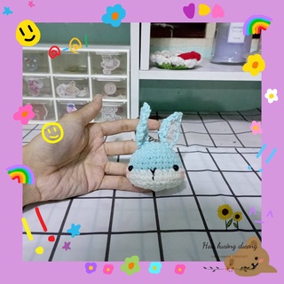 Móc khóa thỏ từ len handmade