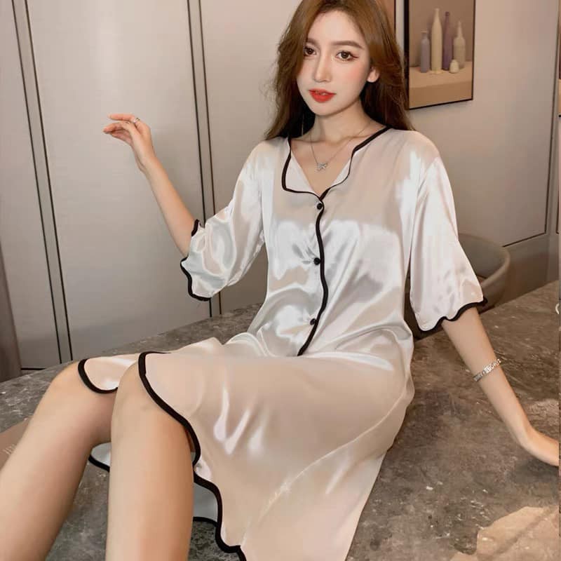 Đồ Ngủ, Đồ Bộ Pijama Lụa Satin Sang Chảnh