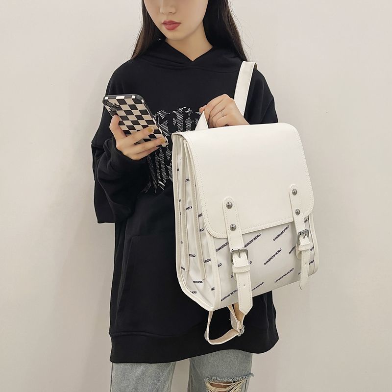 Ba Lô Da PU Thời Trang Hàn Cho Nữ 2022 Ba lô Túi Máy Tính Cặp Sách Phù hợp với một máy tính xách tay 13 inch