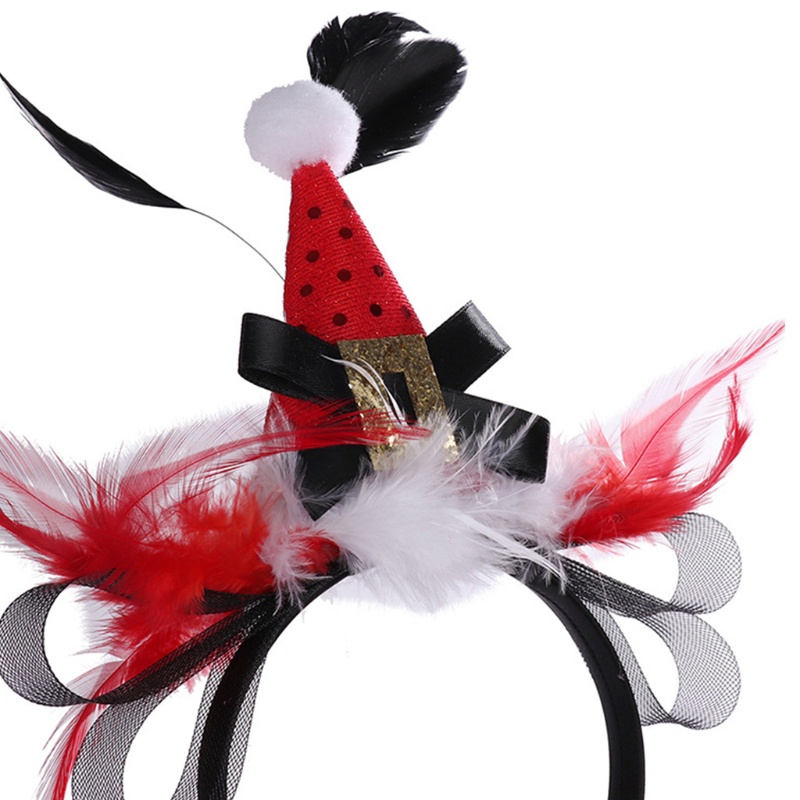 Băng Đô Cài Tóc Hình Nón Elf Đính Chuông Lông Vũ Co Giãn Dễ Thương Sáng Tạo Dùng Làm Đạo Cụ Chụp Ảnh