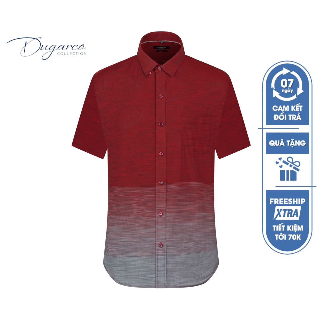 Áo sơ mi DUGARCO nam tay ngắn dáng Regular fit, chất liệu cotton cao cấp 92SMS21112