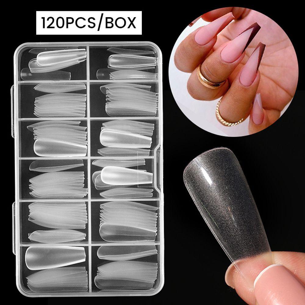 Bộ 120 Móng Tay Giả Đục Dạng Nhấn Kèm Hộp Đựng DIY