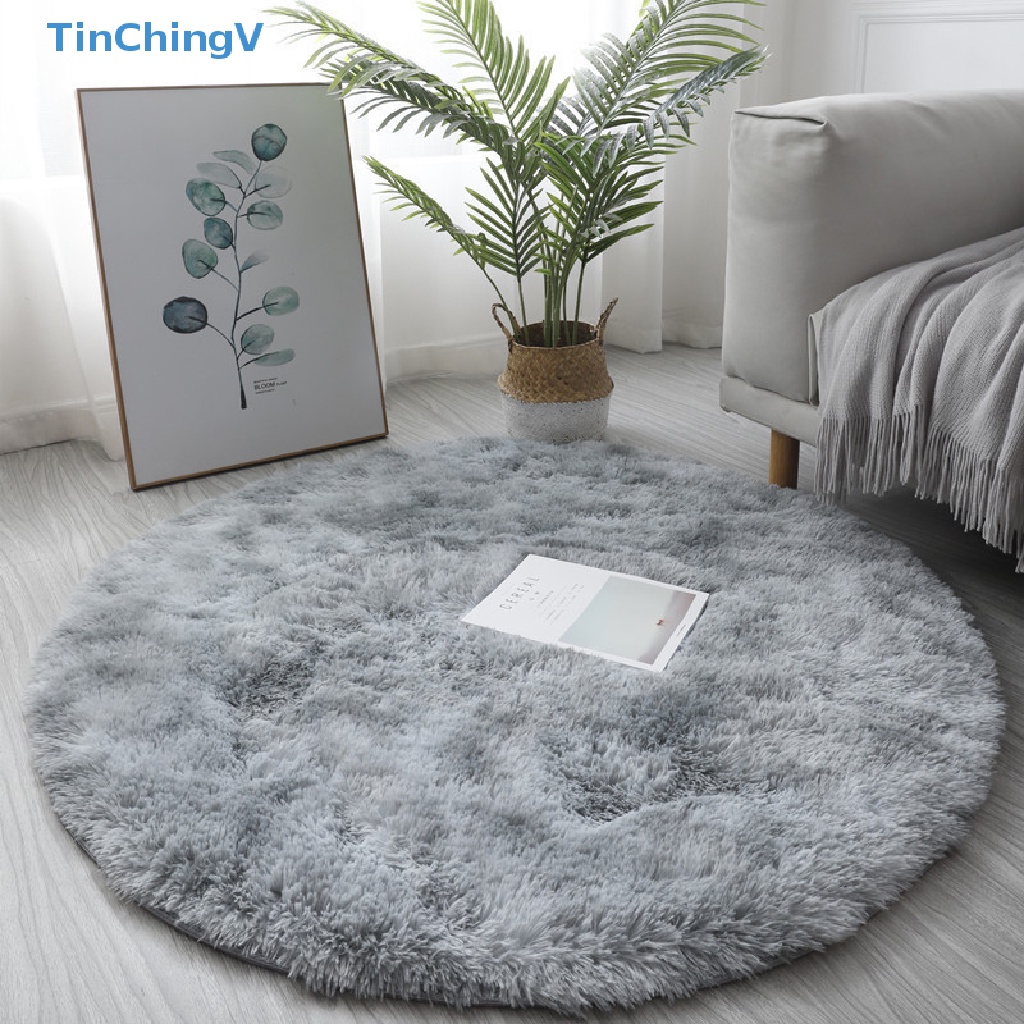 Thảm Lông Cừu Nhân Tạo Mềm Mại Hình Tròn Có Thể Giặt Được