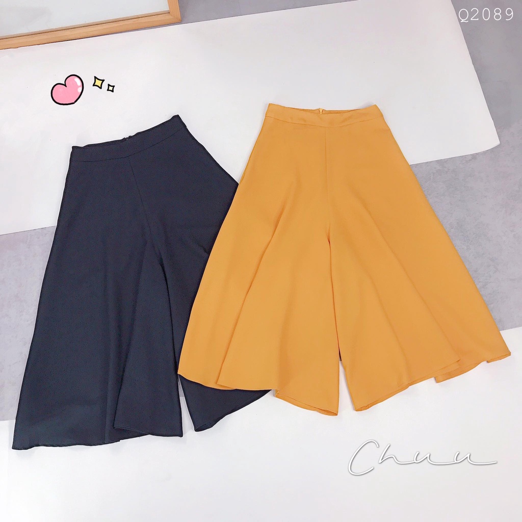 Quần ống rộng giả chân váy suông midi có size CHUU Q2089