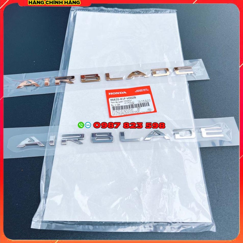 💥 Tem chữ nổi  AIR BLADE 2020 - 2021 - 2022 - 2023, Logo Chữ AB Dán Xe 160/125   💥