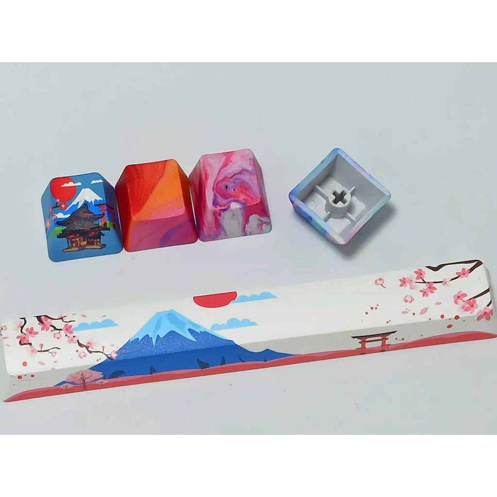 Set 5 Nút Bàn Phím PBT OEM 6.25 In Hình Núi Tuyết Hai Chiều Cao Cấp
