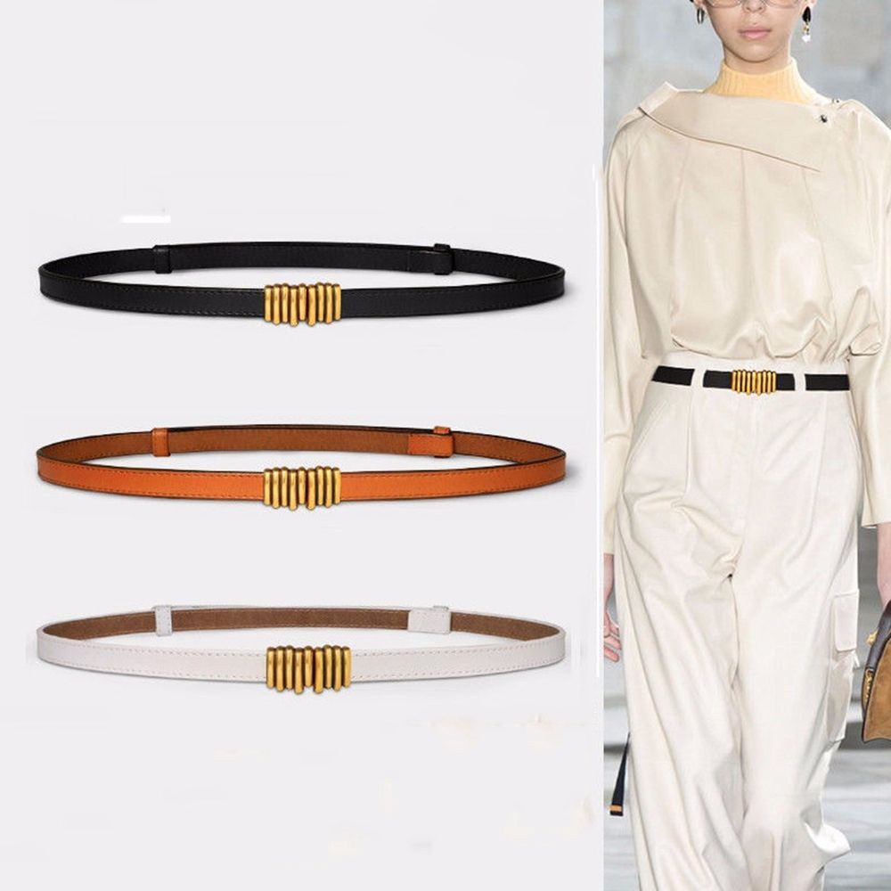 Thắt lưng da PU khóa kim loại hình tròn nhiều màu sắc có thể điều chỉnh cho nữ