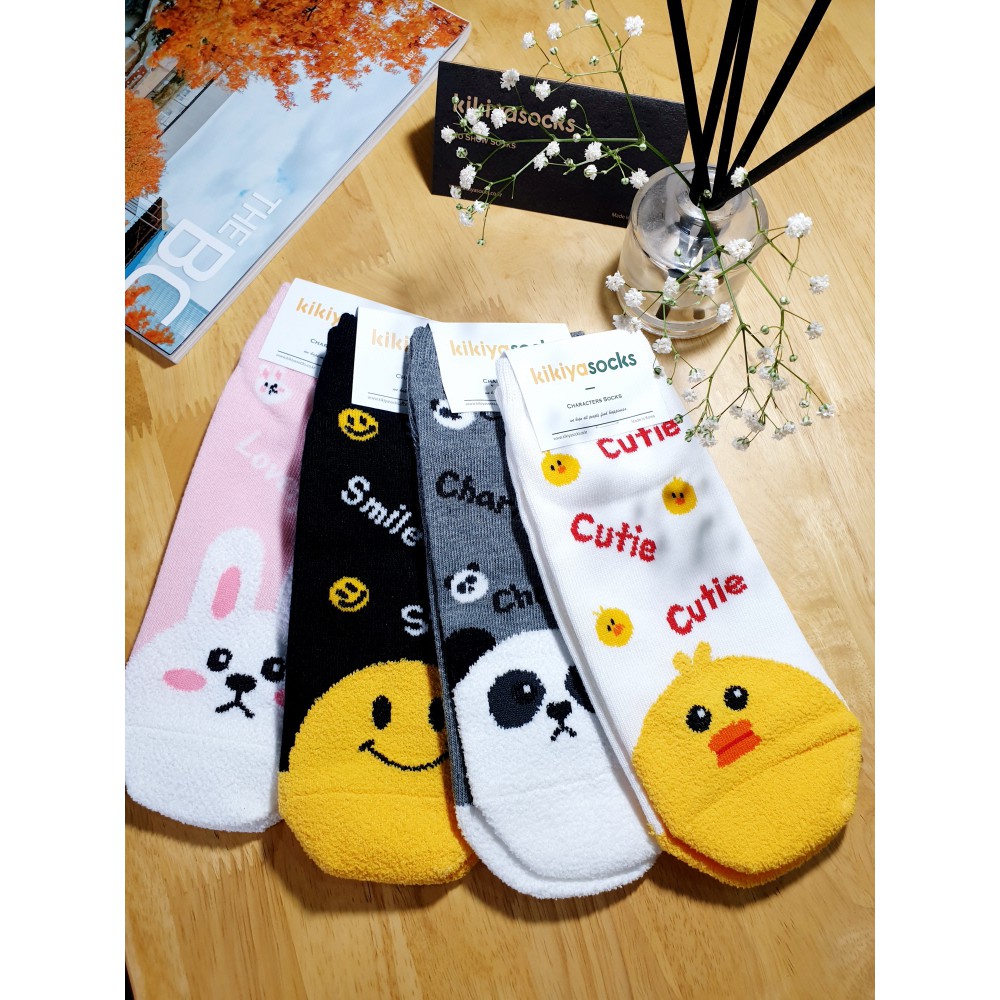 Tất vớ nữ hình thú cổ ngắn Kikiya cao cấp Hàn Quốc W-A-028 (Chính Hãng)