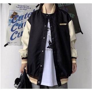 Áo khoác kaki - Jacket kaki hai lớp basic chữ thêu form rộng