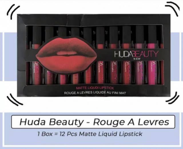 Huda Beauty (hàng Mới Về) Set 12 Son Kem Huda Beauty Màu Đẹp Cá Tính