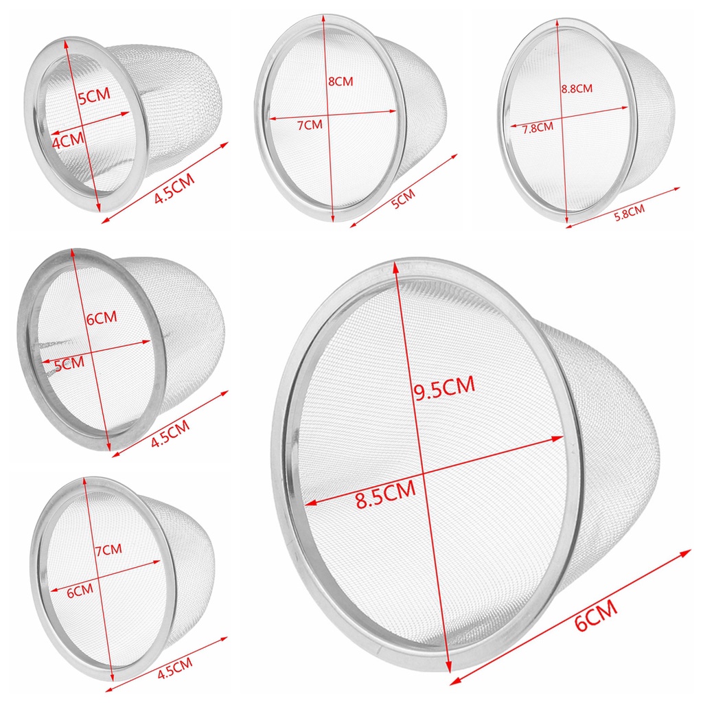 Cốc Lọc Trà Bằng Thép Không Gỉ Đường Kính 5-9.5cm Có Thể Tái Sử Dụng