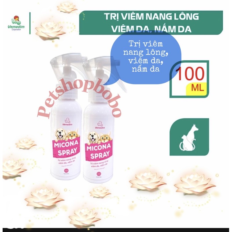 Micona spray thuốc xịt trị viêm nang lông, viêm da, nấm da