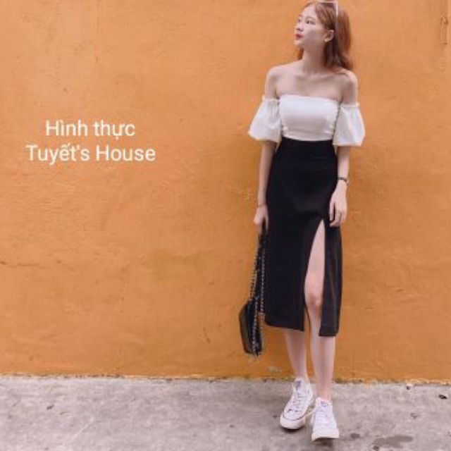 CHÂN VÁY MIDI XẺ TÀ CHÂN VÁY NỮ DÀI QUA GỐI CHẤT TUYẾT CÁT BAY BAY THỜI TRANG BANAMO FASHION CHÂN VÁY MIDI XẺ TÀ 592 | BigBuy360 - bigbuy360.vn