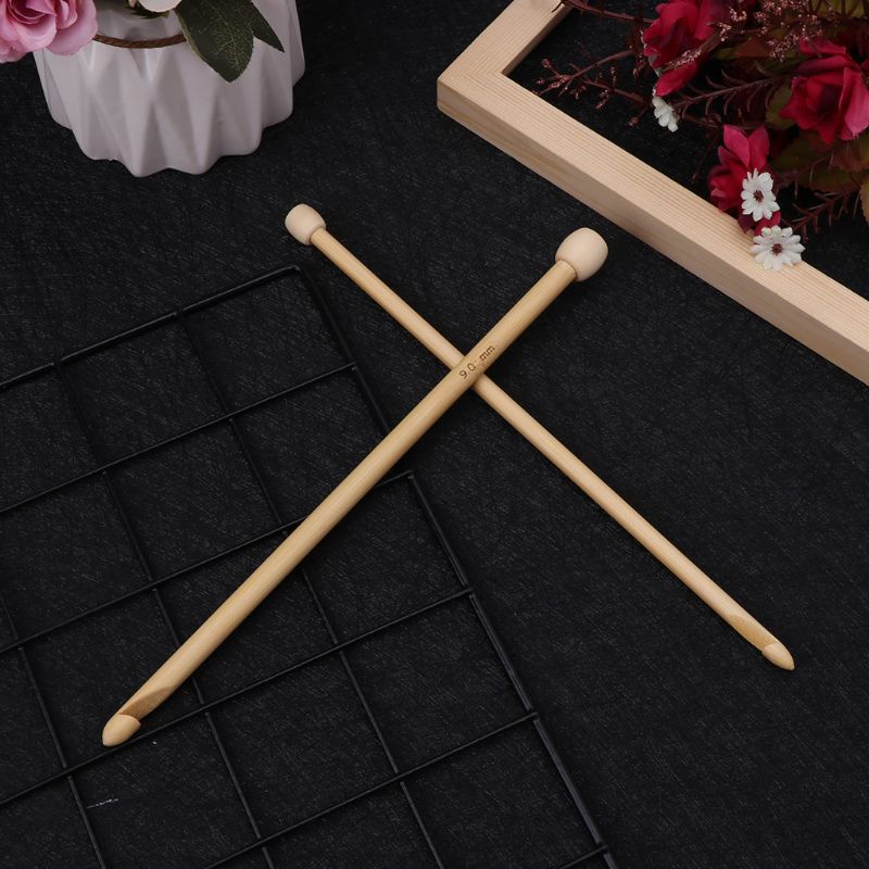 Bộ 12 Móc Đan Len Thủ Công Bằng Tre 9.8in