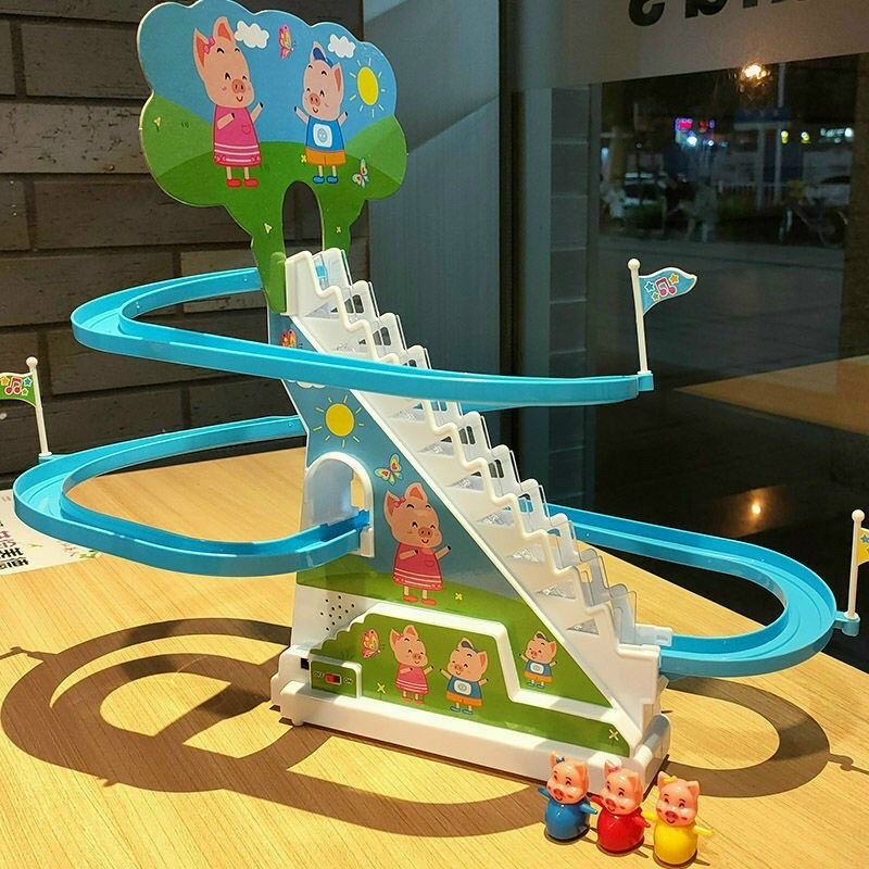Bộ đồ chơi heo peppa leo cầu thang, trượt cầu tuột vui nhộn