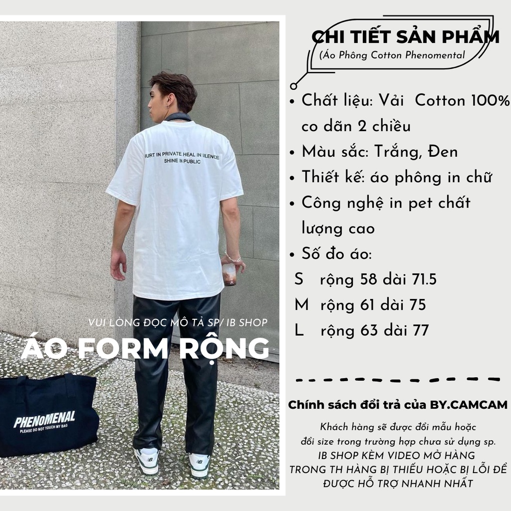 Áo Thun Basic Đen Trắng PHENOMENTAL 100% Cotton 2023 𝘽𝙮.𝘾𝙖𝙢𝙘𝙖𝙢 | BigBuy360 - bigbuy360.vn