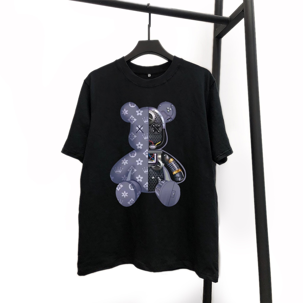 Áo thun unisex tay lỡ form rộng gấu LV