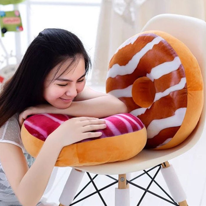 Hoạt Hình 1 Gối Hình Bánh Donut Trang Trí Phòng Ngủ