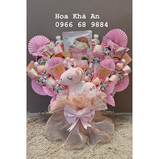 [Quà sinh nhật] Lẵng bánh kẹo theo tông màu cho bé cực xinh