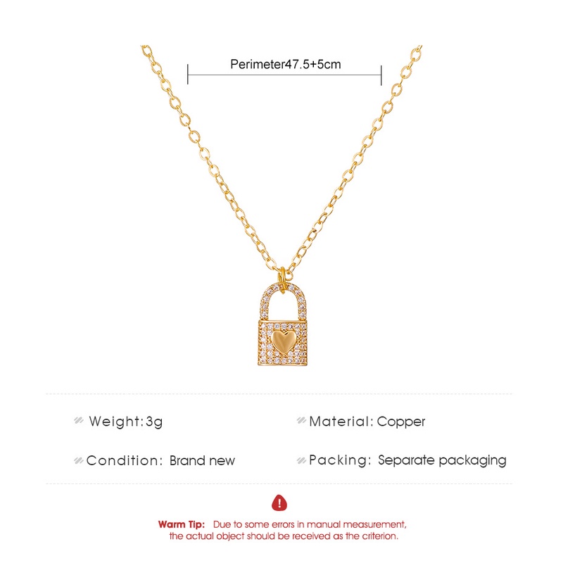 Vòng cổ Mặt Ổ Khóa Trái Tim Đính Đá zircon Thời Trang Cho Cặp Đôi