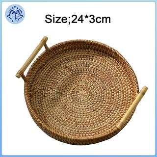 Rổ Đan Mây Hình Tròn Có Tay Cầm 3 Kích Cỡ Tiện Dụng Cho Nhà Bếp