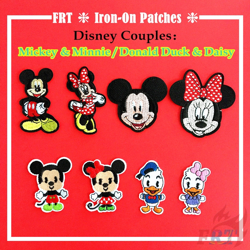 Set 2 Miếng Vá Quần Áo Hình Chuột Mickey Và Minnie / Donald