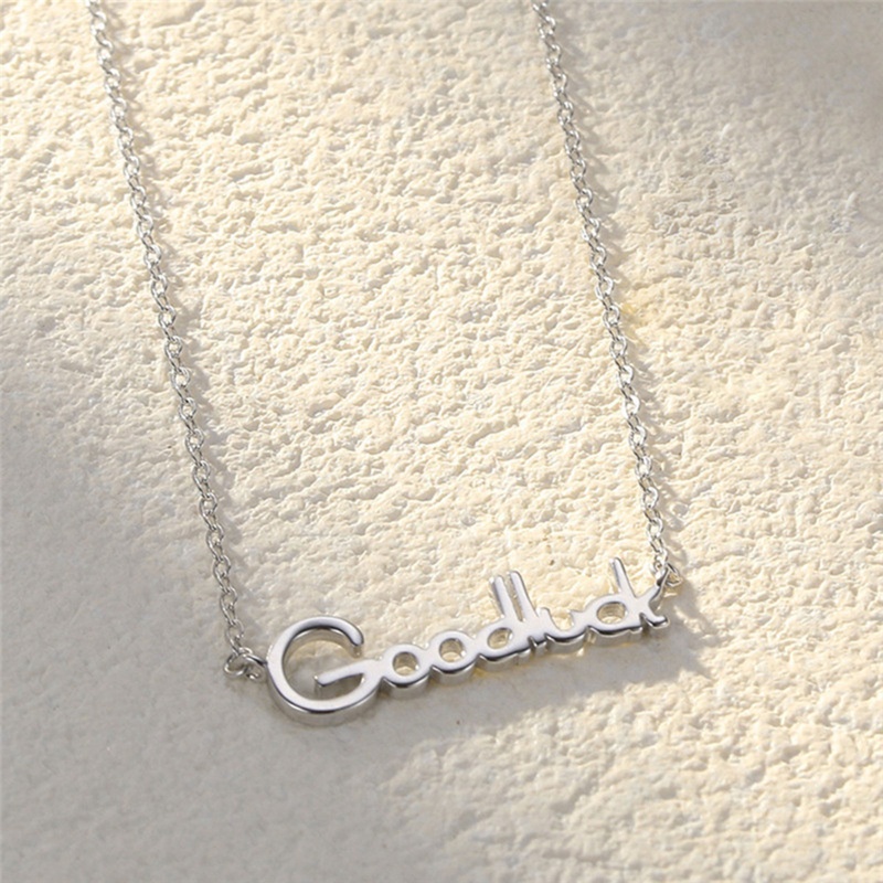 Vòng cổ Mặt Khắc Chữ Goodluck Bằng Đồng