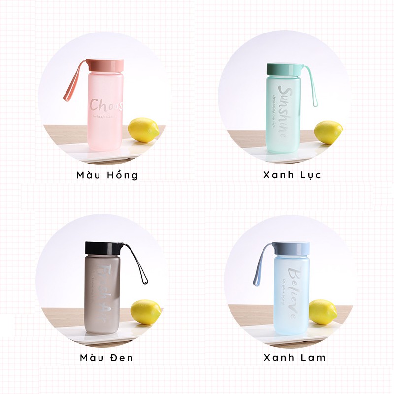 Bình Nước Nhựa Detox Sinh Viên Học Sinh Cute Dễ Thương 550ml EVEMOM STORE BN002 | BigBuy360 - bigbuy360.vn