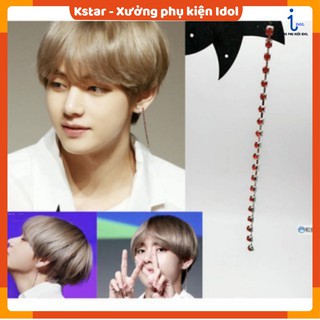 Bông tai chuỗi hạt đỏ A37 Taehyung Bangtan
