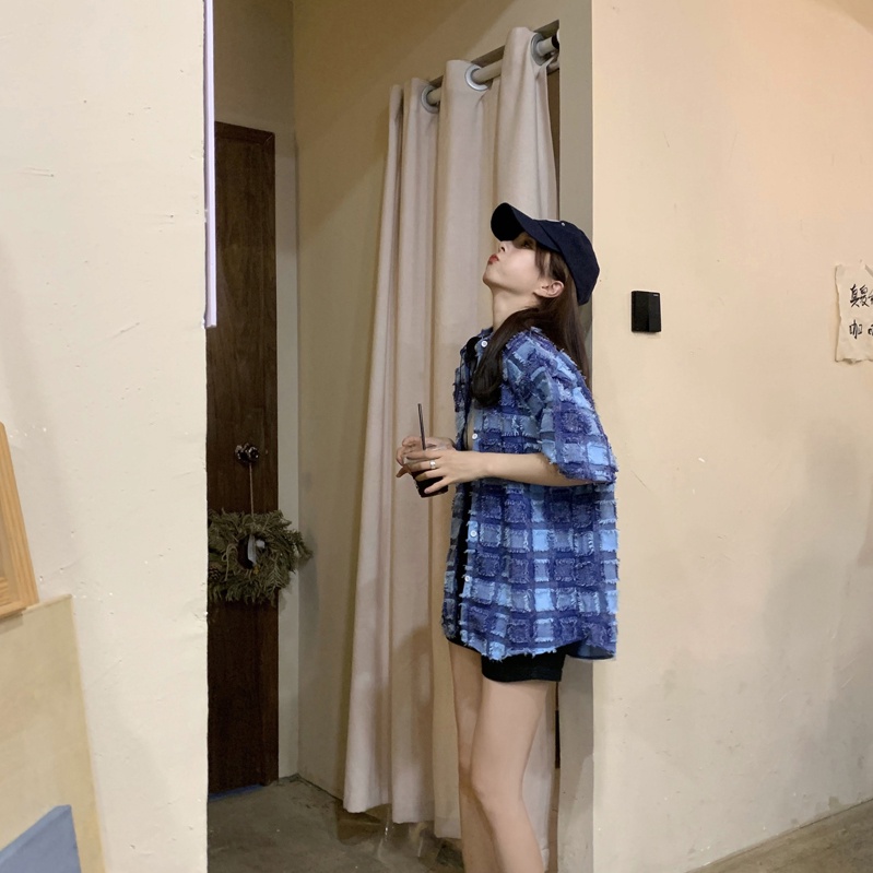 Áo Sơ Mi Dáng Rộng Họa Tiết Kẻ Sọc Thiết Kế Mới Thời Trang Mùa Hè Dành Cho Nữ