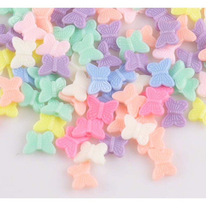 Set 50 Mặt Phụ Kiện Hình Bướm 11x14mm Làm Trang Sức Nhiều Màu Sắc