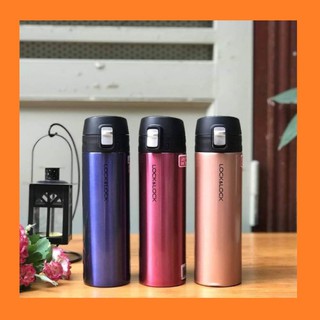 Bình nước giữ nhiệt Lock & Lock Feather Light 500ml - bình Inox cao cấp LHC3220 nắp bật chống tràn