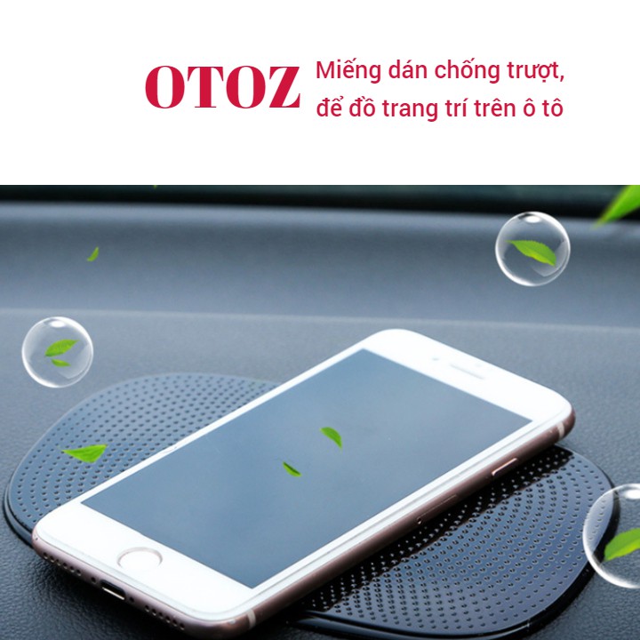 Miếng dán chống trượt để đồ trang trí trên ô tô xe hơi 13x7cm