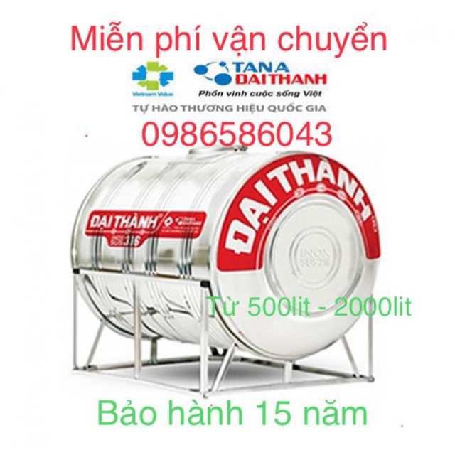 Bồn nước nằm cao cấp VIGO 316 Đại Thành, bồn nước inox316, Bảo hành chính hãng 15 năm