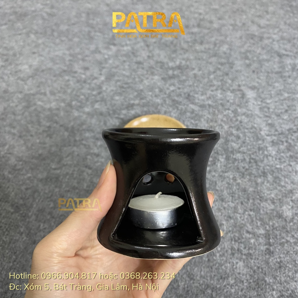 Bộ bếp tách đun hâm nóng cà phê bằng sứ Bát Tràng