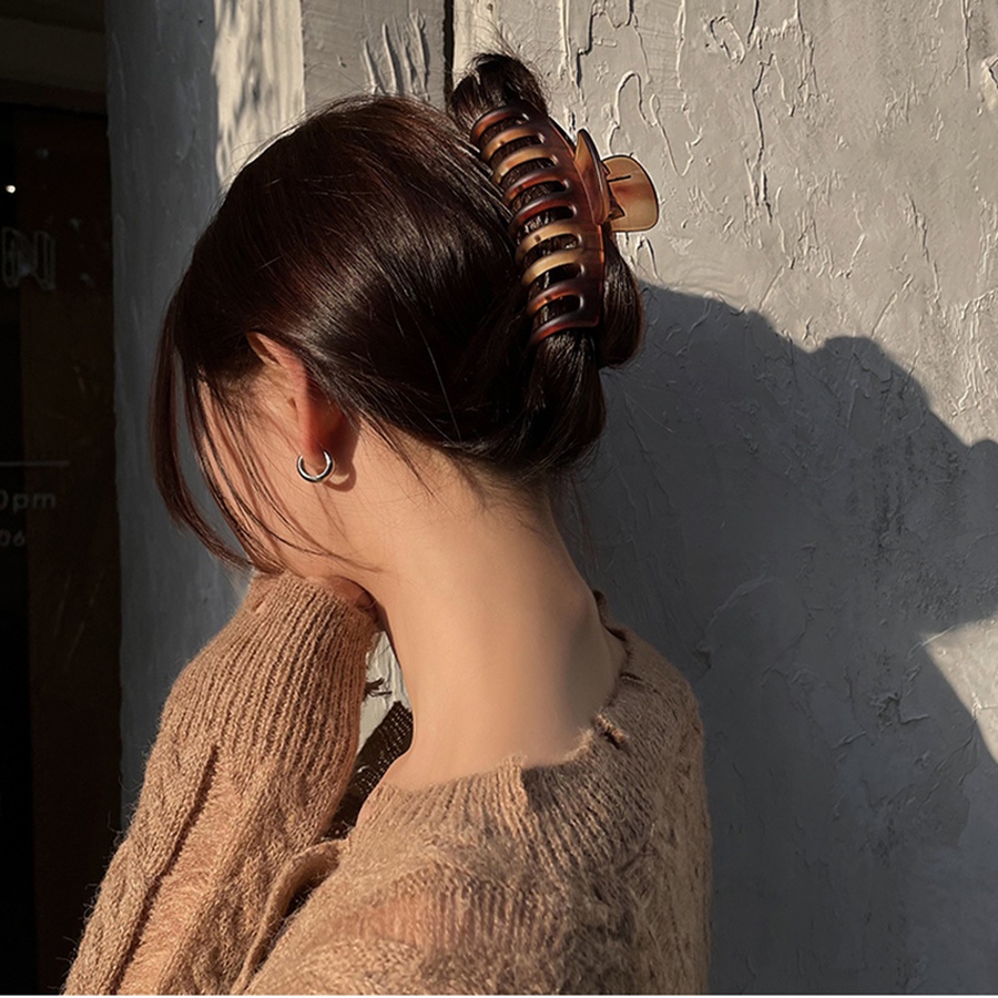 Kẹp tóc màu hổ phách phong cách Hàn Quốc cổ điển thanh lịch