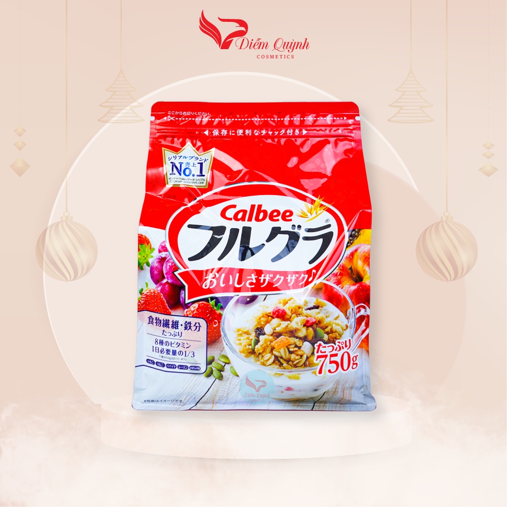 Ngũ Cốc Calbee 800g Nội Địa Nhật Bản Ngũ Cốc Hoa Quả Callbee sấy khô