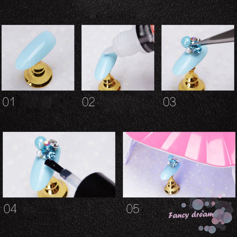 Phụ kiện pha lê trang trí móng tay 3D nhiều màu 12 hộp