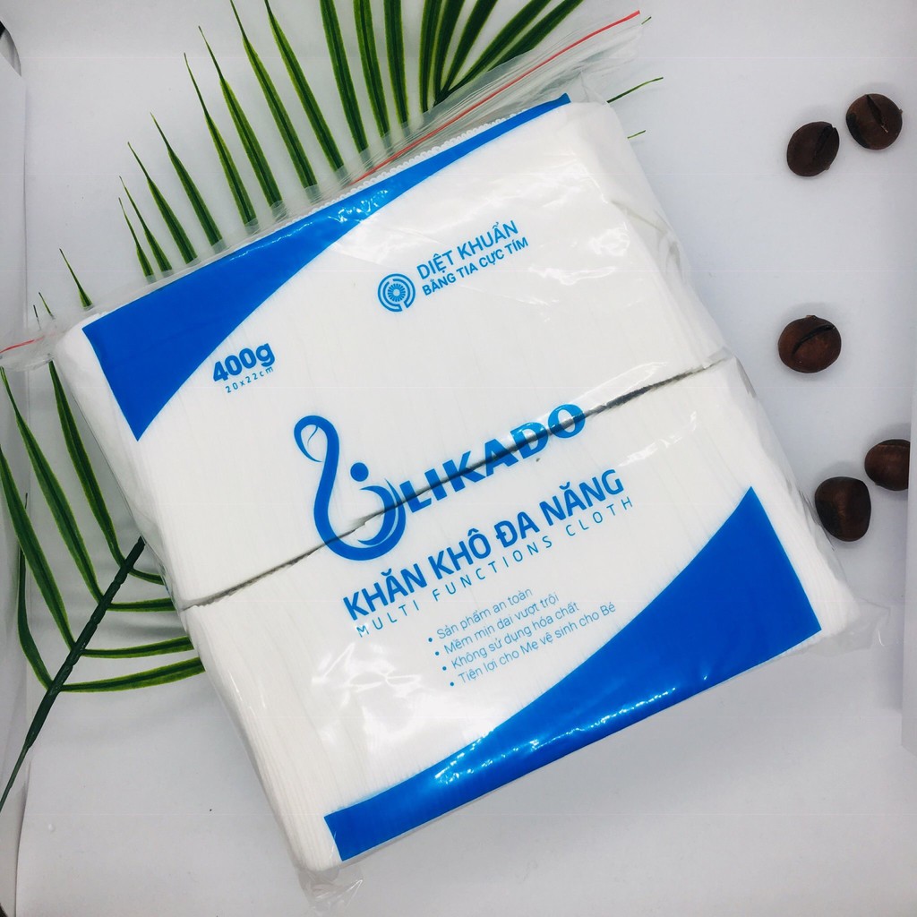 Khăn khô đa năng Likado 300g-400g diệt khuẩn bằng tia cực tím 💝 FREESHIP 💝