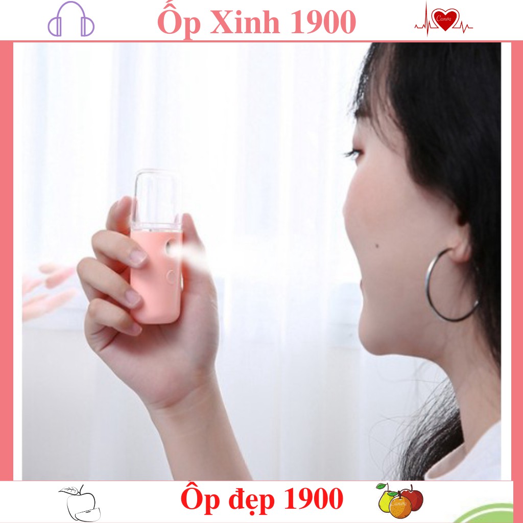 Máy Phun Sương Cầm Tay Xịt Khoáng NANO MINI - Bản Full Phụ Kiện Cáp Sạc -Cấp Ẩm Dưỡng Da Bổ Sung Khoáng