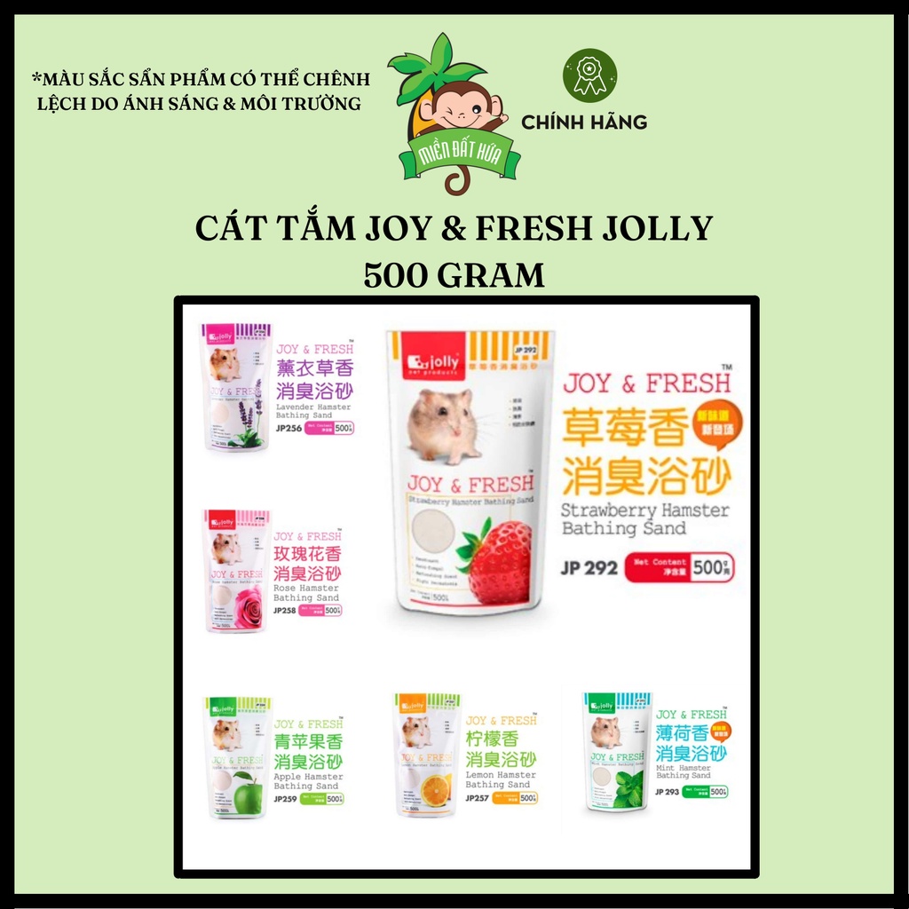 Vệ sinh hamster - Cát tắm Joy & Fresh 6 mùi hương lavender, hoa hồng, táo, chanh, bạc hà, dâu chính hãng Jolly