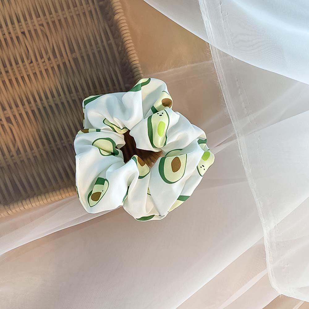 Dây Buộc Tóc Cao Su Co Giãn Nhiều Màu Sắc Họa Tiết Quả Bơ Phong Cách Hàn Quốc Ngọt Ngào Cho Nữ