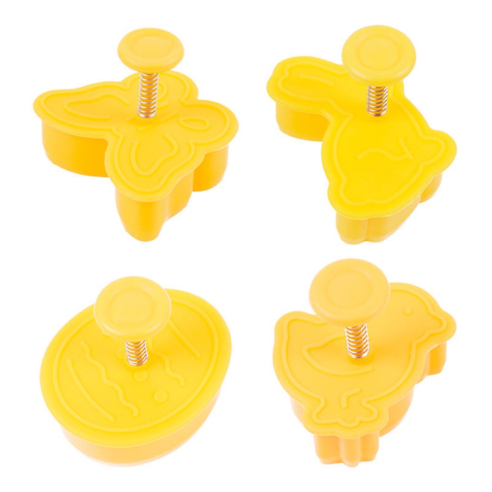 Set 4 Khuôn Làm Bánh Tạo Hình Thỏ Phục Sinh 3D Sáng Tạo