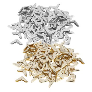 [FORU] Starnearby 100pcs Tone Scrapbooking Albums Corner Protectors Card File Menu Metal Book