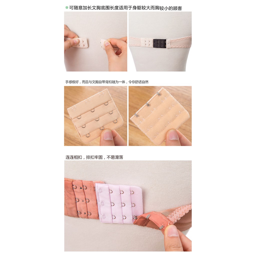 Miếng Nối Rộng Tăng Size Áo Ngực 2 - 3 Móc Cài - Móc Nới Nhiều Màu E440