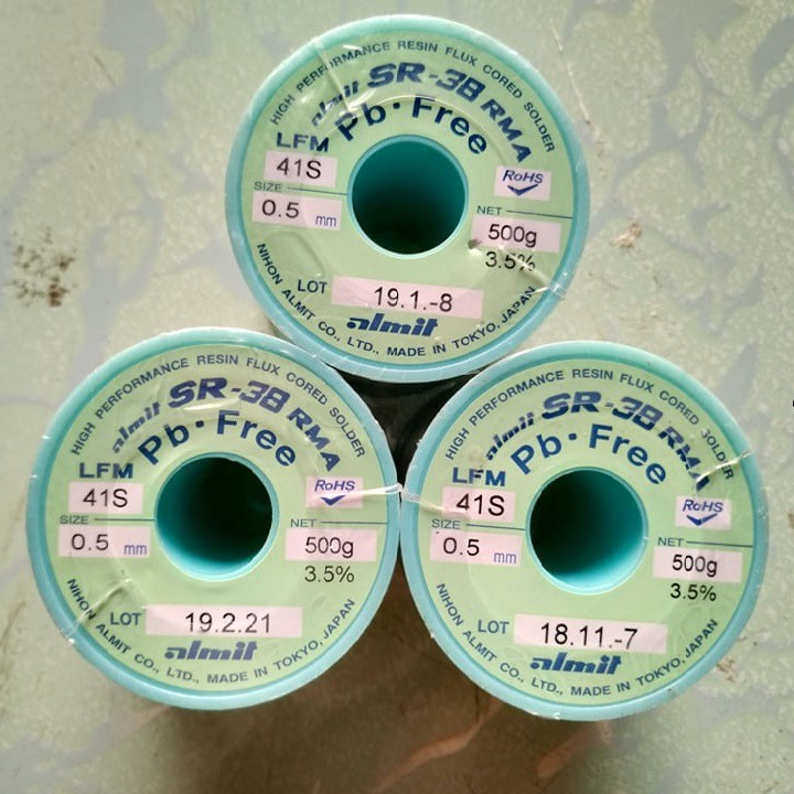 Cuộn thiếc hàn không chì NIHON ALMIT dây 0.5 - 0.8mm